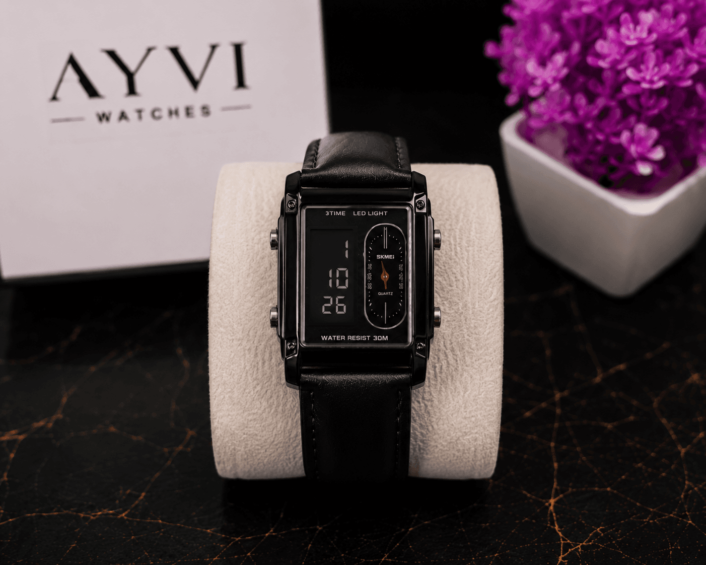 SKMEI Dual Display Rubber Strap Watch – Black | Analog & Digital | Waterproof | Premium Men's Watch