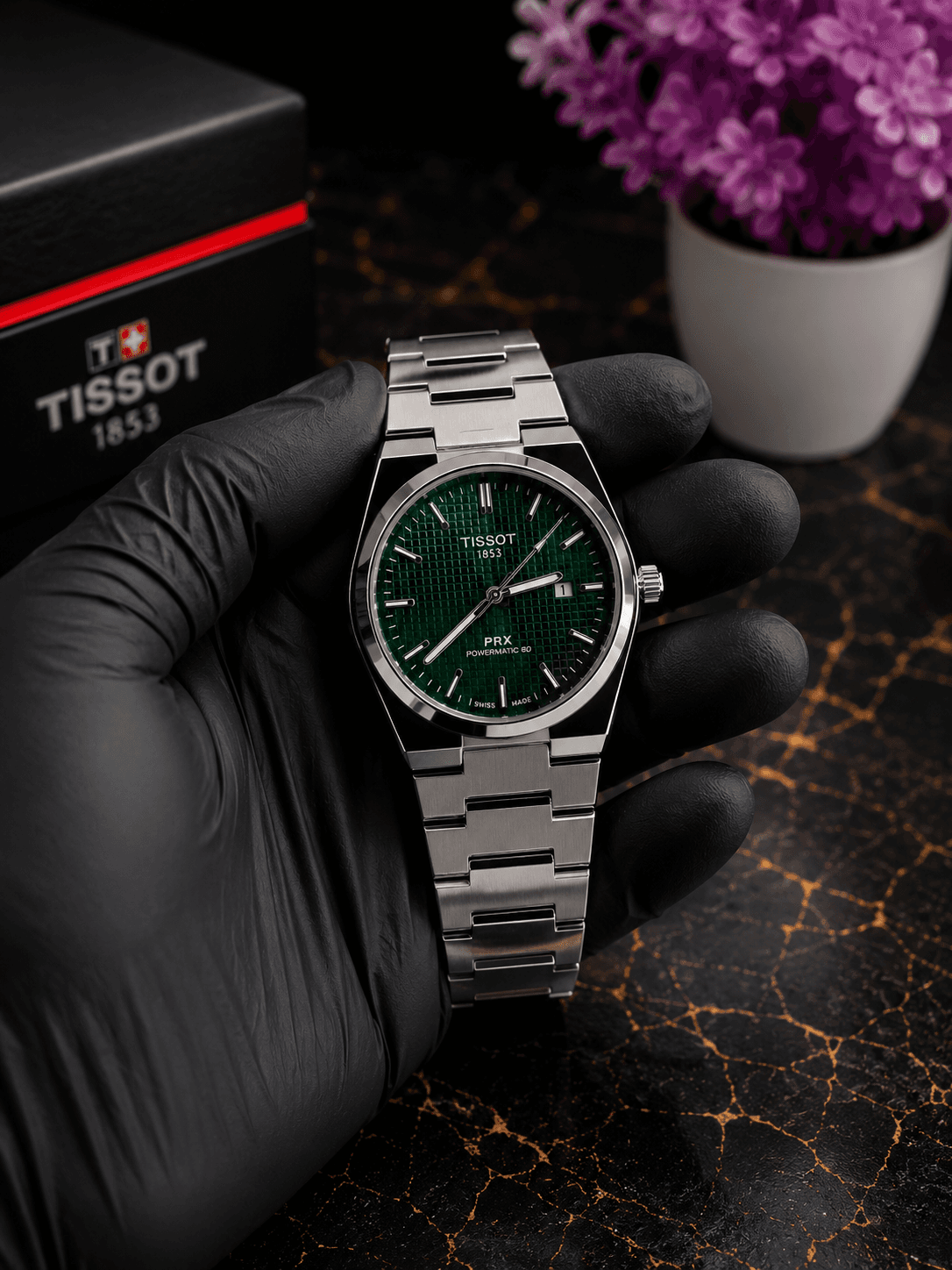 Tissot PRX Green Dial Stainless Steel Watch – Premium Automatic Style | Silver Bracelet | Men's Luxury Watch