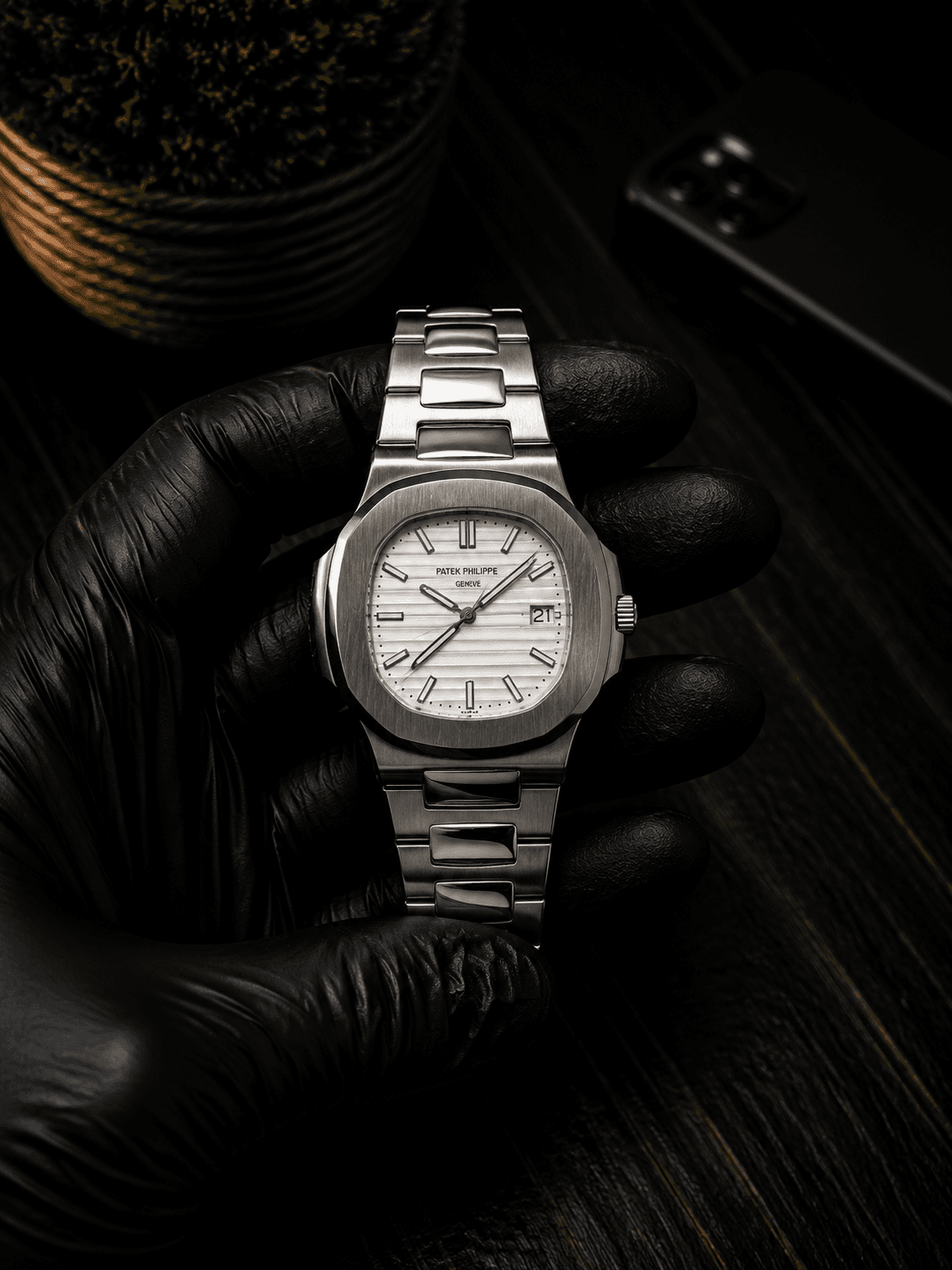 Patek Philippe Silver Stainless Steel Watch – White Dial | Premium Men's Analog Watch | Luxury Design