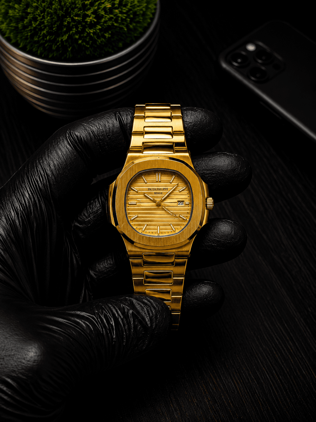 Patek Philippe Gold Stainless Steel Watch – Gold Dial | Premium Luxury Men's Watch